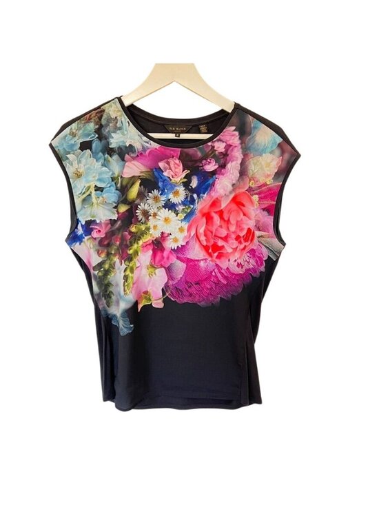Ted Baker Tops - Ted Baker Womens Sz S Top Focus Bouquet Statement Botanical Garden Romantic Chic